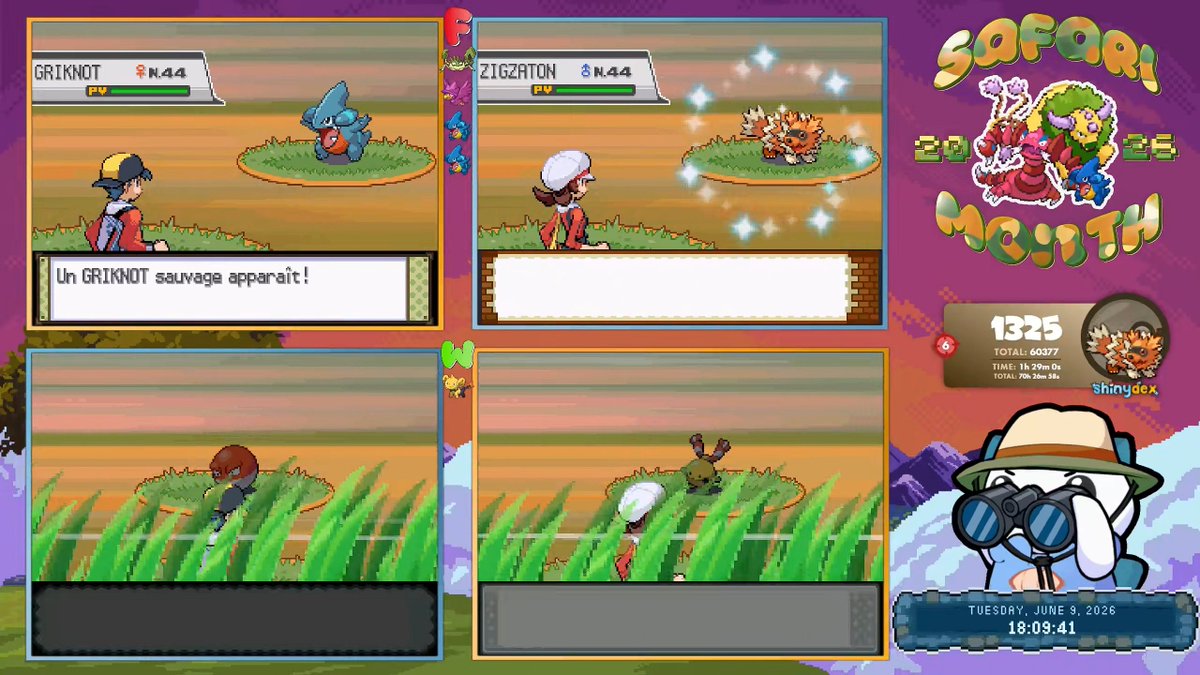 DocNoobzy's tweet photo. [Safari Month 2026 - 4G] ☆ Shiny Zigzagoon after 1,328 re's ! 2nd win for my Safari Month, his sprite is very good in HGSS, especially with the dusk background ! https://t.co/QbTJpyRIQk