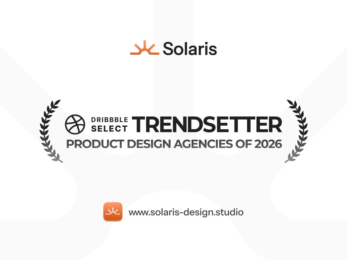 Solaris_Design's tweet photo. We're proud to announce that we were announced as a Dribbble Select: Trendsetter Product Design Agency of 2026 back on May 30th https://t.co/MMjqspa0IC