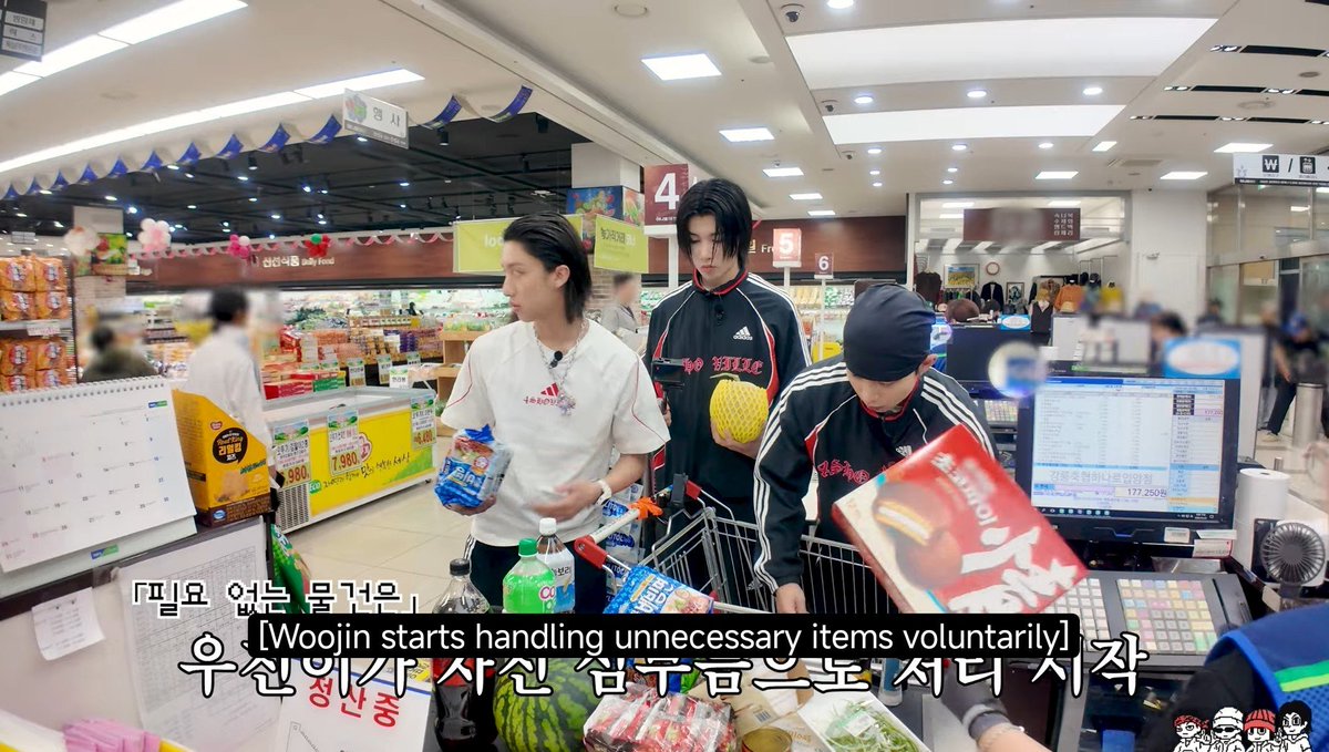 forwooryul's tweet photo. I like how woojin is actually a smart spender when buying groceries. His “We should live within our means” mentality tho. Even put unnecessary item back to its original rack. He really is a reliable &amp; admirable person. 

P.S. woojin ah, but you're an impulsive clothes buyer tho. https://t.co/R4Kbxd5uy9