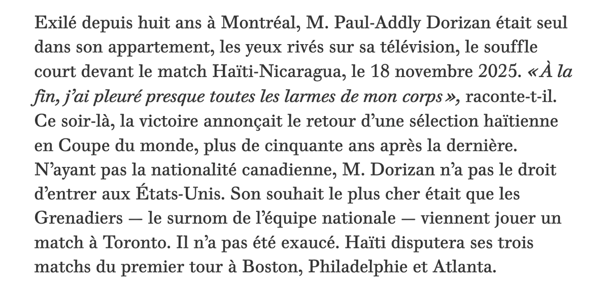 FloLefevre_'s tweet photo. En attendant d'autres articles publiés dans les prochains jours, je repartage ce papier pour @mdiplo publié en février. Pensées pour Paul-Addly et tous les exclus de cette « fête » #Mondial #WorldCup https://t.co/ja2030nwde https://t.co/405DTaJqct