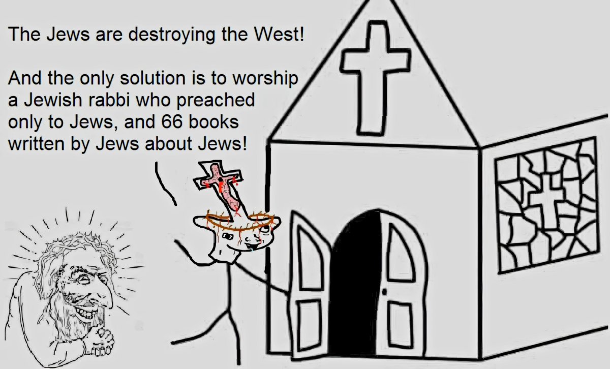IntelArt_Ai's tweet photo. @mtgreenee You definitely should. We must choose between race or h3br3w worshipping. I'd choose horseshit before a fictional masochist desert goblin that teaches you to kneel, love your enemy and turn the other cheek. 

SO THAT YOU CAN BE DESTROYED for being the moron they turn you into. https://t.co/XAgX7lvuhP