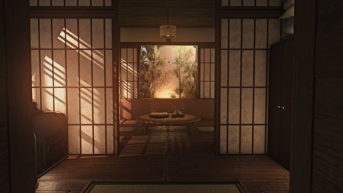 Ryndessa's tweet photo. [Apt] Plénitude 🌅🎍
A Hingan-inspired retreat.
Visitors welcome 🤍

📍 Alpha - Mist Topmast, Ward 15, Room 2 

#FFXIV #FF14Housing #FFXIVHousing #FF14ハウジング #HousingEden https://t.co/KnlYAXV0pz