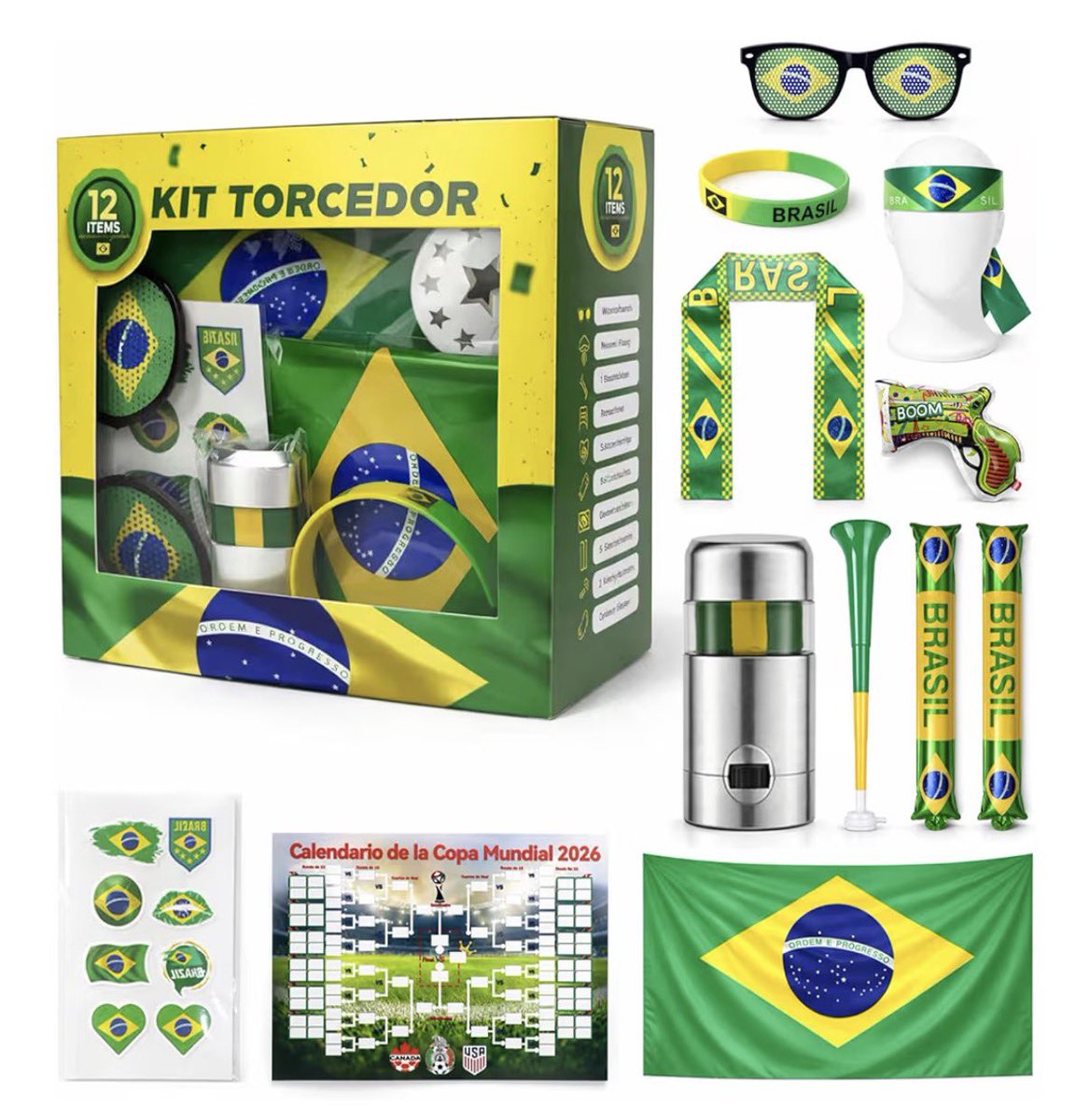 cupomdalaine's tweet photo. Oferta na Amazon

🇧🇷 Kit Torcedor Brasil Copa do Mundo 2026 Completo 12 Peças
Por: 40,49

🏷️Cupom: VEMPRAMAZON
(Testem em todas as compras👇🏻)

🔗 https://t.co/fzy9tMTp4L https://t.co/Xi0M4g6gRY