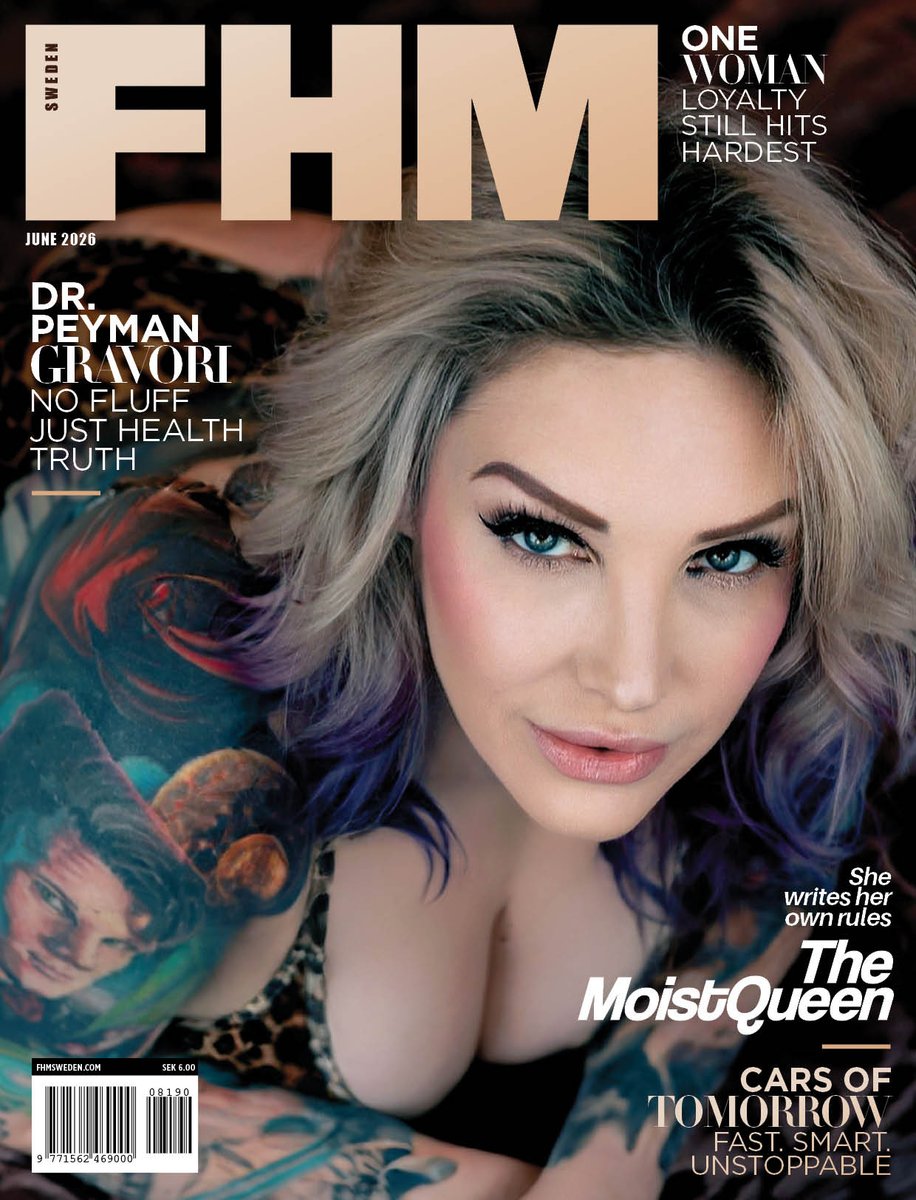 Musegalleryy's tweet photo. FHM COVER GIRL – June 2026 🔥

@TheMoistQueen officially takes the cover  and owns every page inside.😈

Tattooed. Untamed. Unforgettable.

Full feature dropping now 👀

#FHMCoverGirl #TheMoistQueen #TattooedModel #CoverGirl #FHM #WomenWithTattoos #June2026 https://t.co/dQTLDp6xej