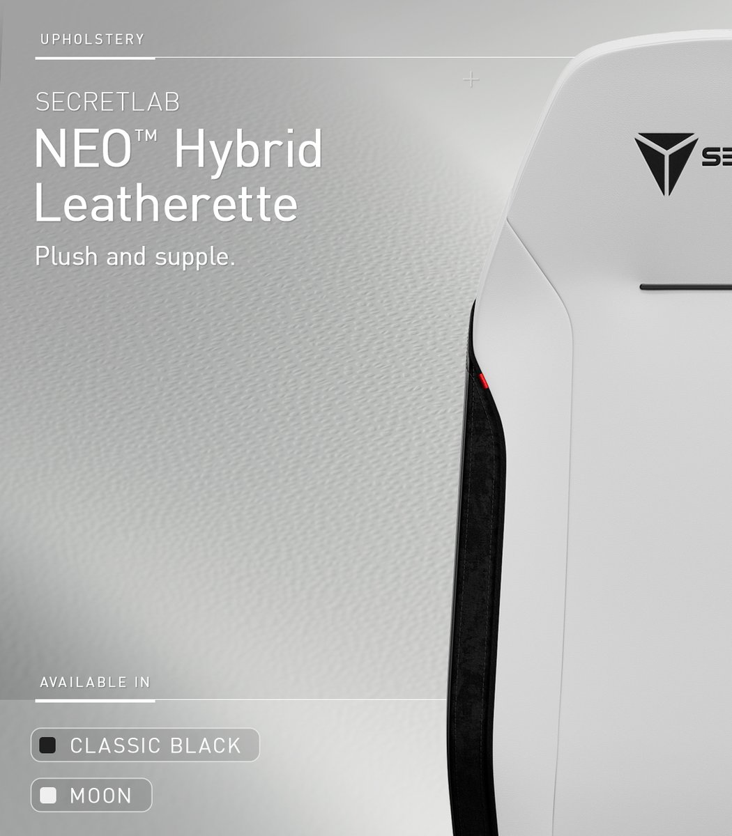 secretlabchairs's tweet photo. Technical materials crafted to fit your needs. From plush leatherette to a breathable, technical knit, Secretlab NEO™ Hybrid Leatherette and SoftWeave® Plus Fabric deliver good looks and an even better feel under your skin. Shop now: https://t.co/ndgZ6QcDlj https://t.co/pjPLTirUpC