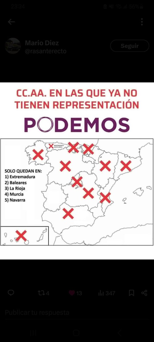 JuanitoAndre's tweet photo. @PODEMOS @IreneMontero Señora cállese ya y no dé más el cante!!! Sois olvido y en 2026 volveréis a la cuneta de donde salisteis!!! No soy vidente pera la extinción está en vuestro futuro!!! https://t.co/LttQQpqTUW