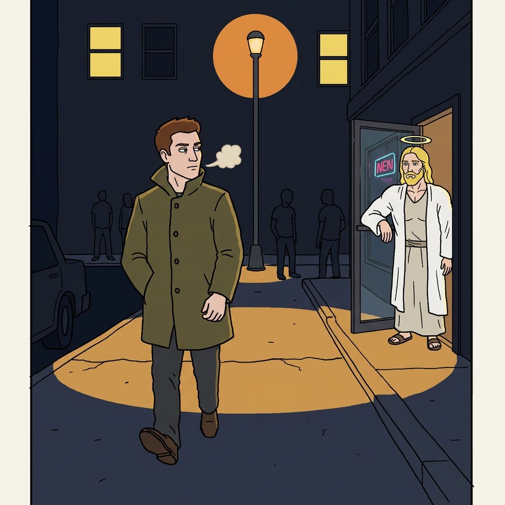 Chadinomics's tweet photo. > midnight, downtown sidewalk
> brad walks out first, breath already visible
> nobody else in the city is in a coat yet
> he is
> looks back once
> doesn't say anything
> he's getting there https://t.co/tPlXymgZet