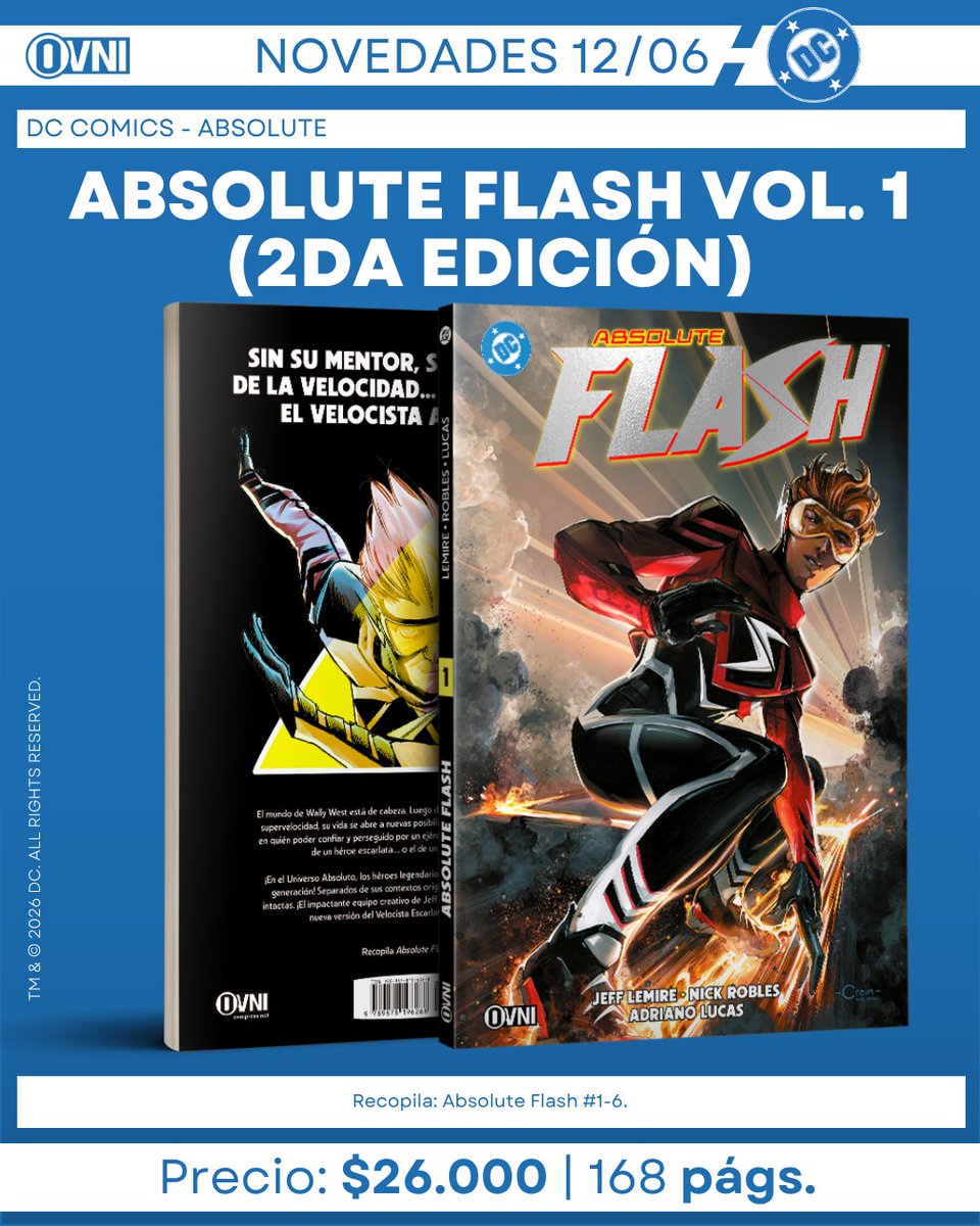 Ovnipressedit's tweet photo. [NOVEDADES] ¡Este viernes llegará nuevamente a las tiendas ABSOLUTE FLASH VOL. 1!

Sin su mentor, sin la Fuerza de la Velocidad... ¡sigue siendo el velocista absoluto!

#AbsoluteFlash #Flash #OvniPress #DCComics #Absolute https://t.co/kO7hXhFm1X