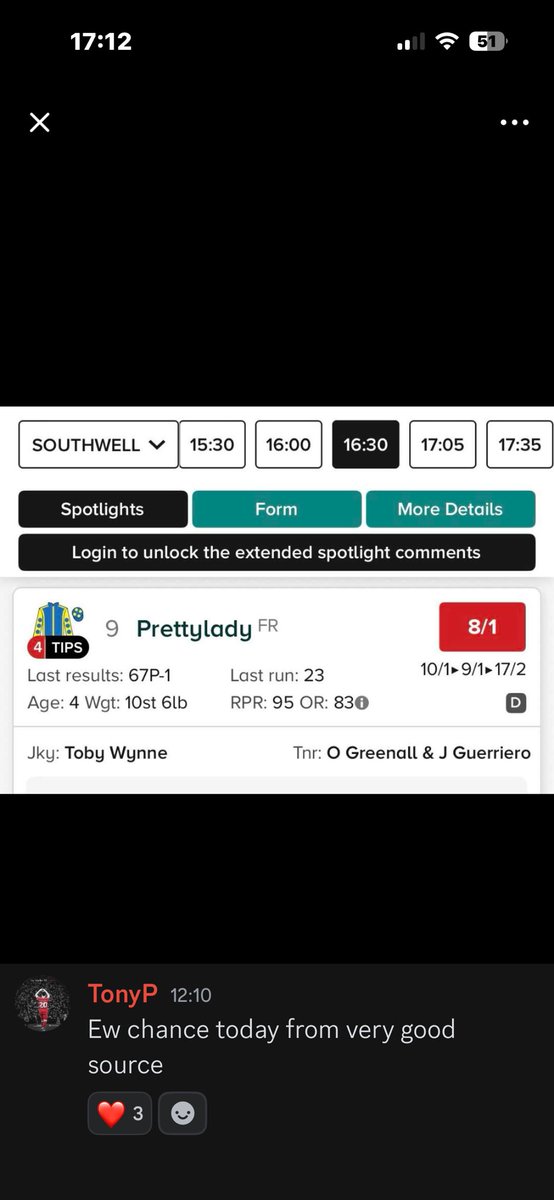 TICCircleTips's tweet photo. Boom 💥 Prettylady romps in at 7s….. We told the discord at 12.10…. https://t.co/ayshamm9u3