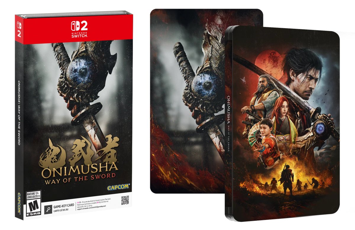 Nintendeal's tweet photo. Onimusha: Way of the Sword SteelBook Edition (Switch 2 GKC) is up for pre-order at VGP: https://t.co/plGaPUnFmZ #ad https://t.co/7pSN8Wpy2J