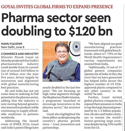 ThatsMeSajith's tweet photo. India’s pharma story is entering its next chapter. 
From $60B to $120B in 5 years.
Already powering 65-70% of WHO vaccines, leading in US FDA-approved plants, and home to 10 of the world’s top 25 generic companies.
The future: Innovation + Scale + India. 
#Pharma #MakeInIndia https://t.co/zc8fLyXc6q