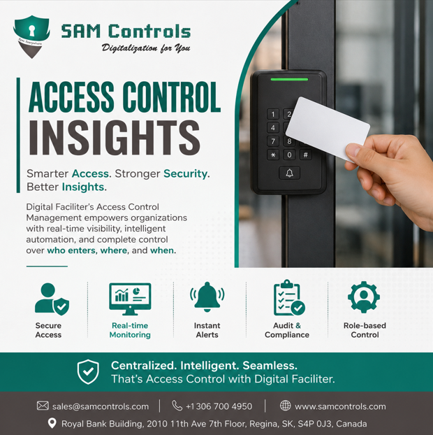 samcontrolsinc's tweet photo. 🔐 Access Control Insights
Transform access data into actionable security intelligence.
✅ Real-time monitoring
✅ Access analytics
✅ Occupancy insights
✅ Compliance reporting
✅ Enhanced facility security
#AccessControl #PhysicalSecurity #DigitalFaciliter #SAMControls https://t.co/s22rZtQraW