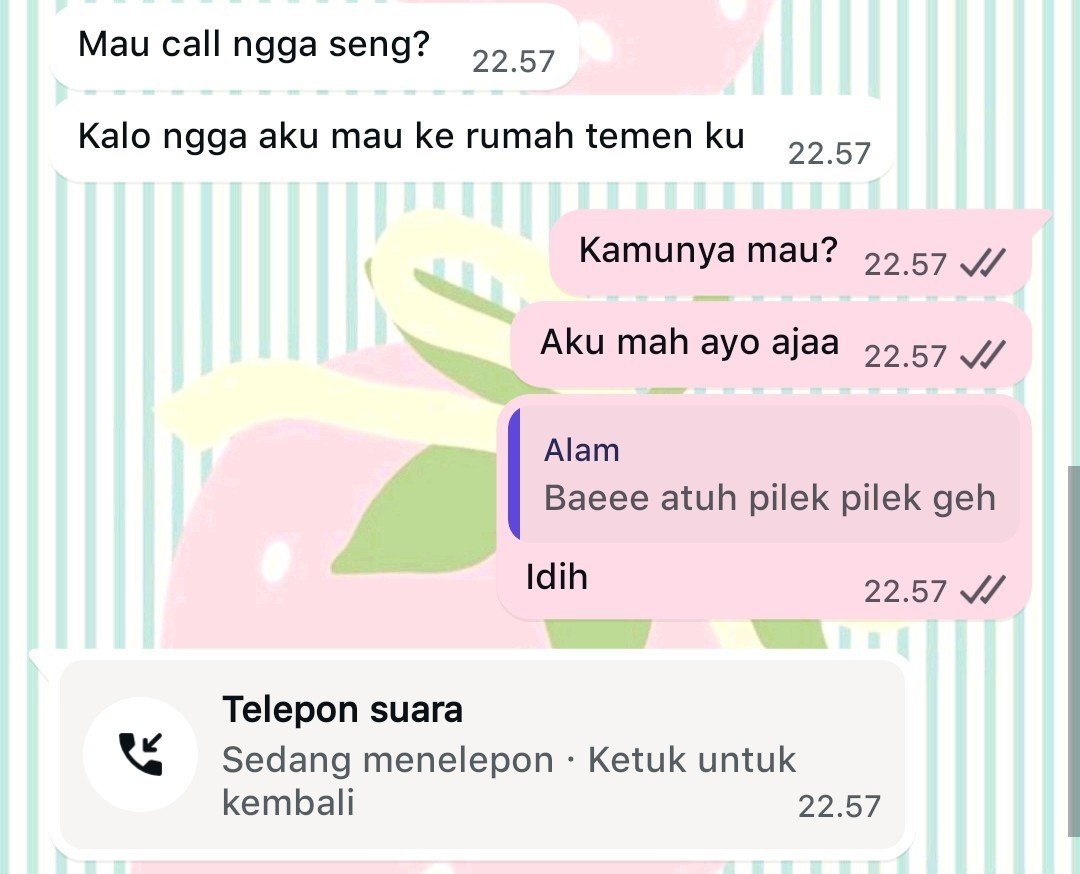 vee_vtp's tweet photo. Bilangnya aman aja, tapi kalo udah bilang gini pasti lagi ga baik aja :(. Kalo ga call mana bisa tidur ini dia, begadang sampe pagii😞 https://t.co/2RIttfB1FI