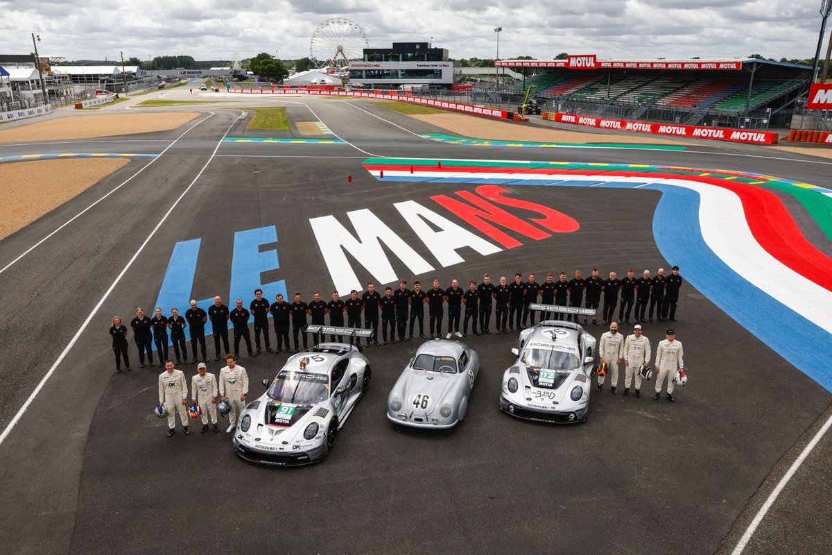 manthey_racing's tweet photo. Ready for the @24hoursoflemans 2026 – celebrating 30 Years #Manthey and 75 Years #Porsche Motorsport!🤩

While our Porsche 911 GT3 R fight for victory in the present, they are joined by the legendary Porsche 356 SL. https://t.co/wyABwSl59l