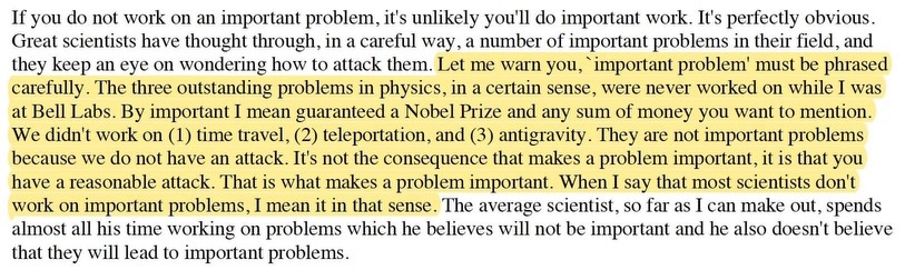 curiouswavefn's tweet photo. From the immortal Richard Hamming. https://t.co/Yr55PgNxCS