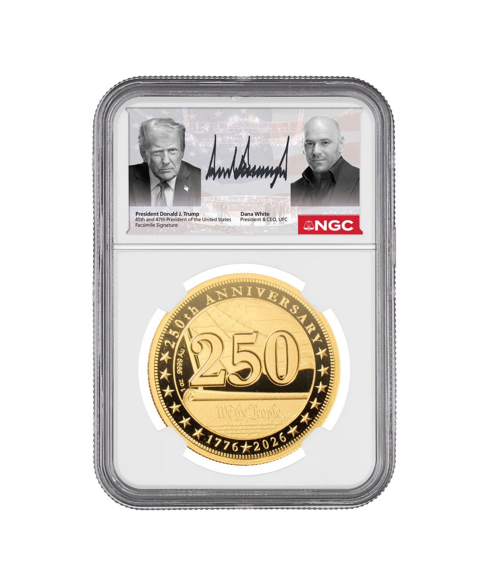 Mollyploofkins's tweet photo. Trump family, UFC selling $12,000 'Freedom 250'-themed coins ahead of White House fight night https://t.co/O9CLcIOcWw