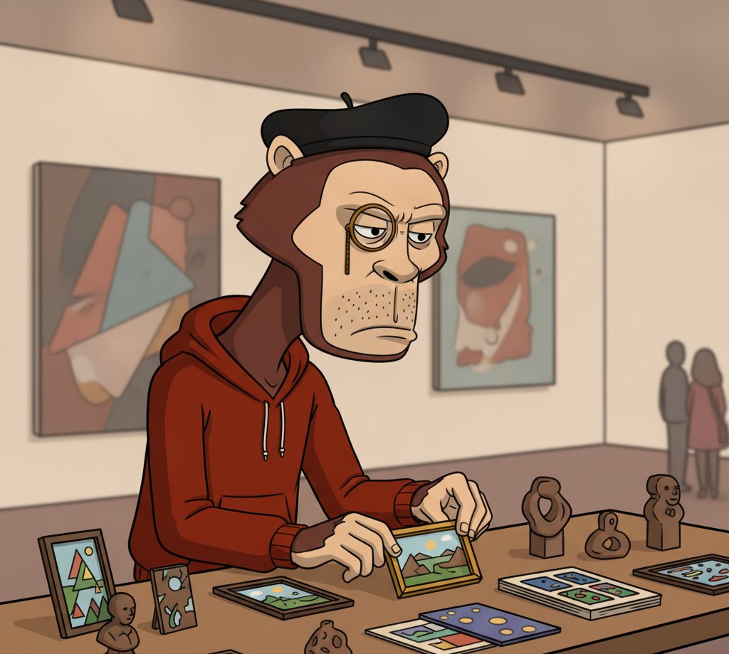 MonkeyBizCash's tweet photo. Art curation is a fine science. Real collectors know value isn't built overnight. The ones building and collecting on Bitcoin right now are going to see their vision fully validated in time.

The true purists are on Bitcoin, quietly curating the future. https://t.co/XQVp4shr4Q