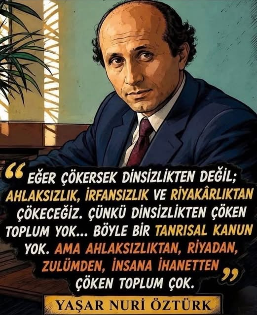 TOPRAK_2_'s tweet photo. BİZ BÖYLE ÇÜRÜDÜK..
• "Bal tutan parmağını yalar" dedik hırsızlığı mübah gösterdik..
• "Devletin malı deniz, yemeyen keriz" dedik devleti soymayı mübah gösterdik..
• "Yemeyenin malını yerler" dedik dolandırıcılığı mübah gösterdik..
• "At binenin, kılı�� kuşananın" dedik gaspçılığı mübah gösterdik..
• "Kol kırılır, yen içinde kalır" dedik şeyhlerin tacizini mübah gösterdik..
• "Söz gümüş ise sükut altındır" dedik ortamı yalancıya bırakmayı  mübah gösterdik..
• "Komşuda pişer bize de düşer" dedik hazırcılığı mübah gösterdik..
• "Kaz gelecek yerden tavuk esirgenmez" dedik menfaatçiliği mübah gösterdik..
• "Doğru söyleyeni dokuz köyden kovarlar" dedik yalan söylemeyi mübah gösterdik..
• "Bana dokunmayan yılan bin yaşasın" dedik bencilliği mübah gösterdik..
• "Üzümünü ye bağını sorma" dedik haramı mübah gösterdik..
• "Köprüden geçene kadar ayıya dayı de" dedik kurnazlığı, takiyyeyi mübah gösterdik..
Sonra toplum neden bozuluyor diye oturup ağıt yaktık. Biz bozuyoruz... 
KÜLTÜRümüz, GELENEĞİMİZ, örfümüz toplumun yazılı olmayan hukuk kurallarıdır...