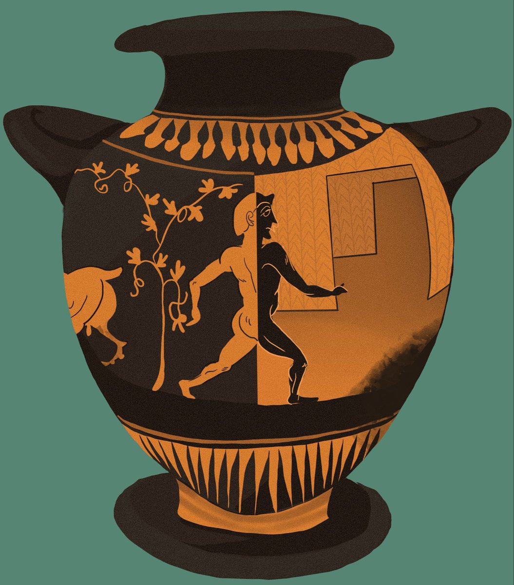 vaquero_gatito's tweet photo. Ancient greek Amphora depicting a farmer’s experience https://t.co/KOaE5DBY2e