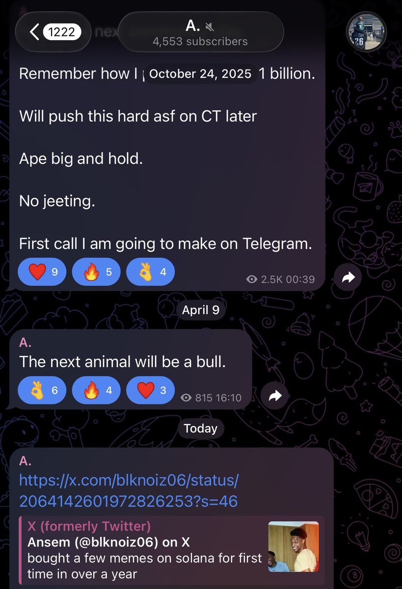 nunucrypt0's tweet photo. The wallet that people are saying belongs to Ansem, is not his wallet.

He mentioned that the next animal will be a bull.

He has also publicly said that it's not his wallet in interviews. solana:BcHEaaTCvycPwwsJ9yQTXdHP9X2gCLkznDbZ8VySpump https://t.co/BLqlojKmo7