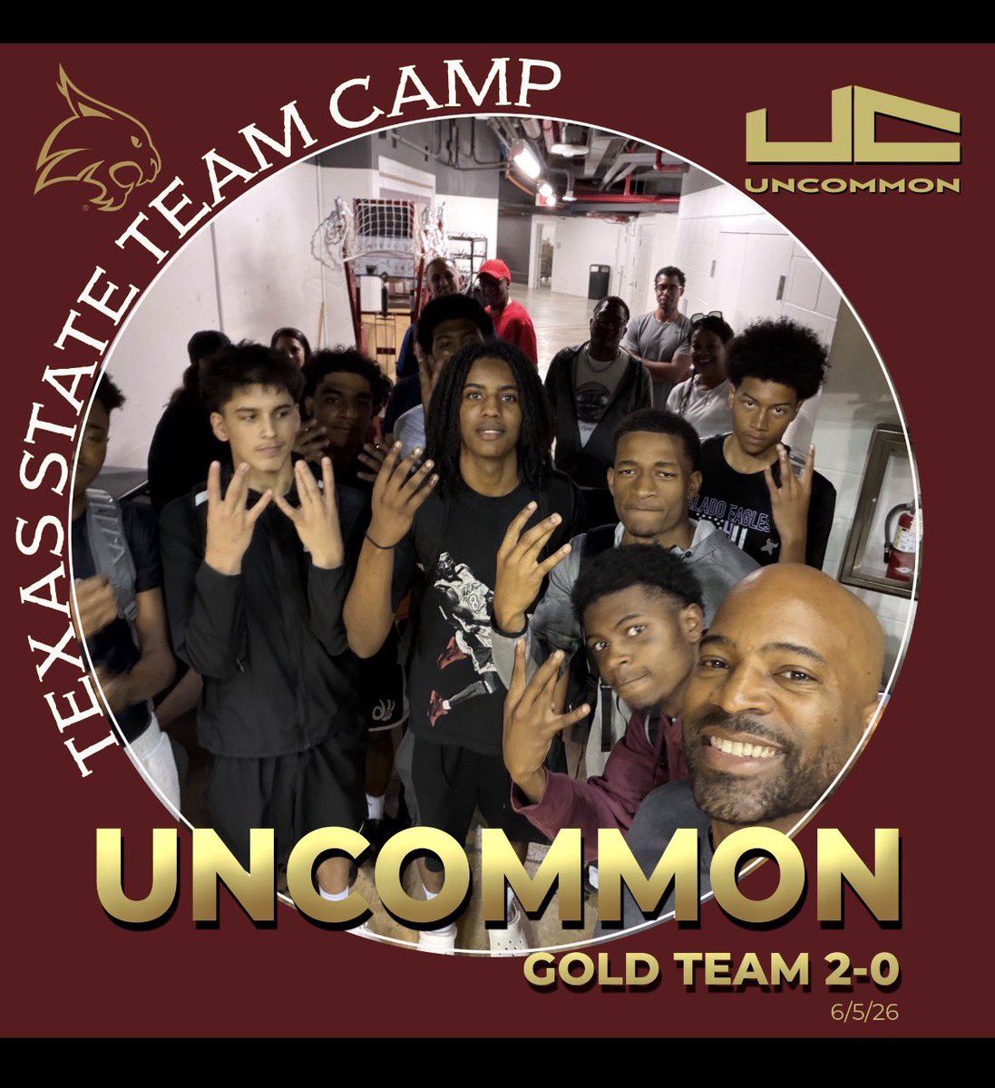 TraeMerchant's tweet photo. Texas State Team Camp “UC Uncommon ‘Gold’ Team “ 2-0 this past Friday against 2 great prep squads SNM &amp; “Good Vision Academy” https://t.co/BDCA5i80ZZ
