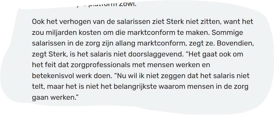 ElineMoo's tweet photo. Ik kan me hier dus woedend om maken. Dit is dus de basis voor loonsongelijkheid. Van oudsher vrouwenberoepen hebben gewoon pech. 
En de huidige jeugd is echt wijzer dan dit. Zorg aan het bed is een zwaar beroep wat ook veel van je prive vraagt. En dat moet beloond worden. https://t.co/B6y7aNTKIU