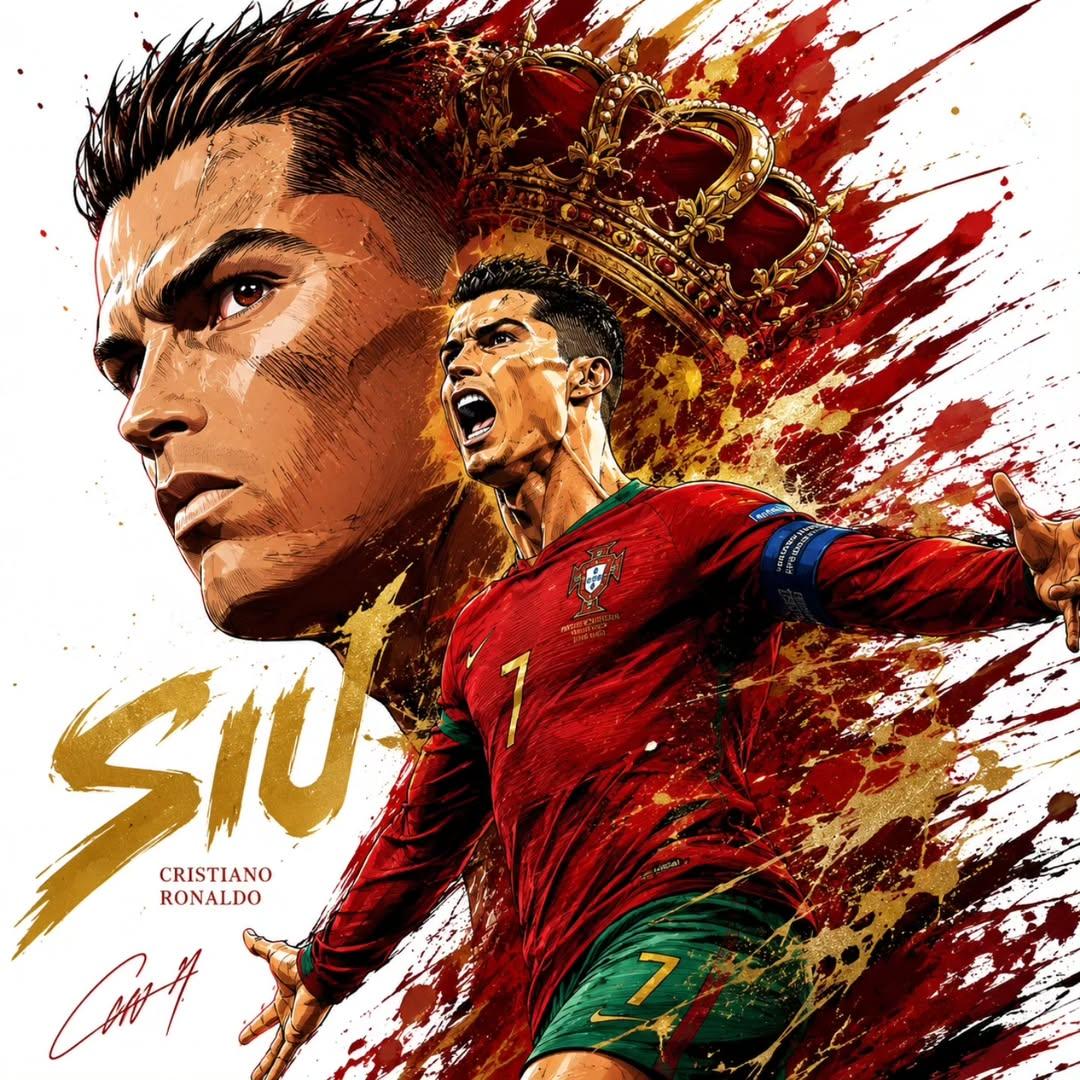 Dynamic Football Superstar Illustration