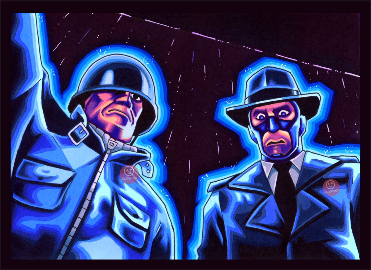 ColaCarnage's tweet photo. "You've had that thing in my car this whole time?" 

Another screenshot redraw, though i think i made their expressions a bit too grim 😅 

#emesisblue #teamfortress2 #tf2 https://t.co/98A4t9SNAr