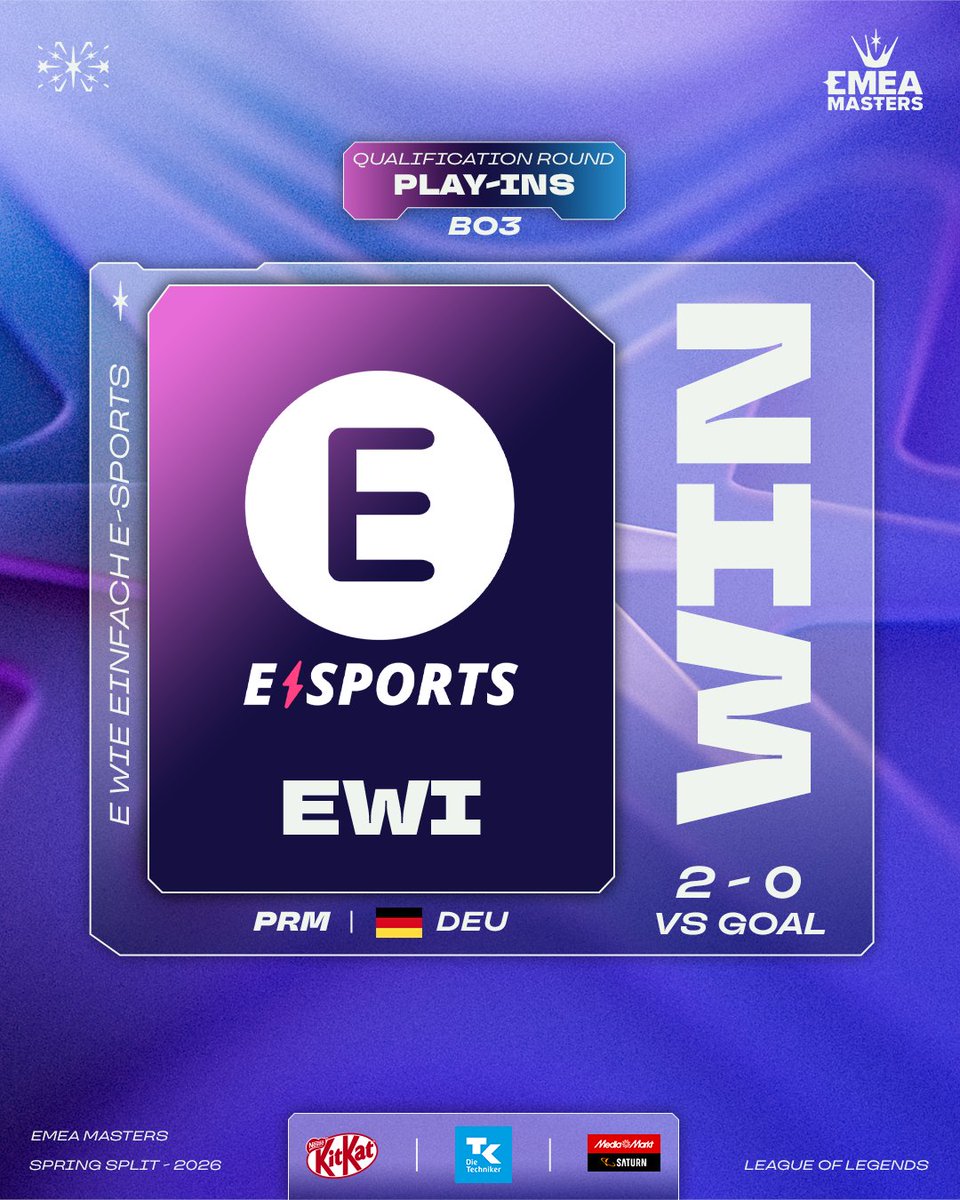 PrimeLeague's tweet photo. Congrats @E_WIE_ESPORTS 🫡zum 2:0. Damit haben wir drei Prime League Teams im Main Event.🥳

Wem das noch nicht genug war, gleich startet die zweite Series @KarmineCorp vs @VerdantEC.
Durch die kurze Series sollte es auch bald weitergehen
⏳https://t.co/Y1zXp1khOu https://t.co/n2eeG7ug8j