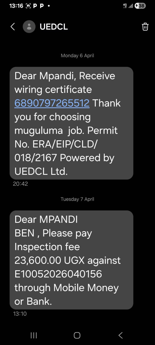 BenMpandi's tweet photo. @UEDCLTD @@UEDCLTD  check it and see the dates  we need service not suffering for all along. Please https://t.co/atOWYAcmyN