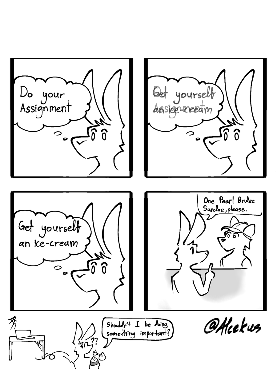 alcekus's tweet photo. I finished me assignment just before the deadline
#explore #furry #furryart #comic #procastination https://t.co/9mX3k6atOm
