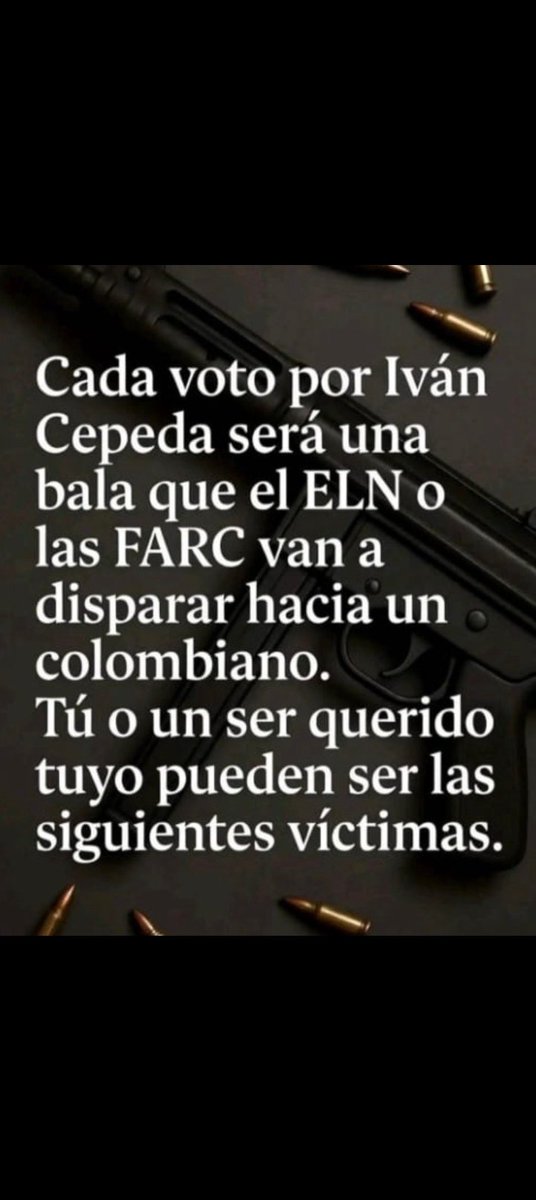 1colombiamivida's tweet photo. @Impacto24_7 @hectorandres49 El heredero y candidato de narcoterroristas, es un inminente peligro, ojo Colombianos ni un voto por Iván Cepeda, el aliado de terroristas solo quiere destruir el país, y lo está demostrando con los asesinatos a gente inocente, ataques a sedes de campaña e incitando al odio. https://t.co/4ThjXe1oBy