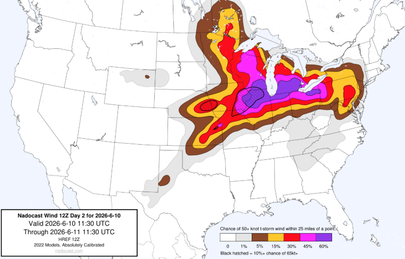 Midwest_wx's tweet photo. Nadocast wants to ANNIHLATE the Midwest tomorrow with a Super Derecho. https://t.co/SzGxMIHEYe
