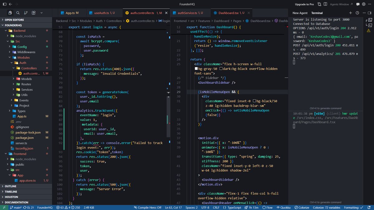 _keshav2008_'s tweet photo. Day 36/200 π
Done today:
β
Finished the MVP of FounderHQ
β
Solved 3 LeetCode problems
β
Built the frontend & integrated authentication
12+ hours of grind today
Slowly turning imagination into reality.
(did i cooked or got cooked?)
#buildinpublic #200DaysOfCode #webdev https://t.co/Wy03GGjCBc