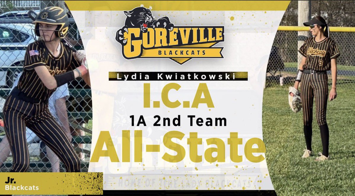 Lydiak08's tweet photo. 2nd Team All-State!! Always feels good to reach a goal. Grateful for everyone who helped me along the way!🤍🖤💛
@Jess_Nutt24 @WBUSoftball @Softball_GU_ @CoachKSoftball @DWUSoftball @Coach_Tarter @CoachPena_BSU @coach_orsburn  @KelseyKooistra @coachozzy02 https://t.co/J2izF5753e