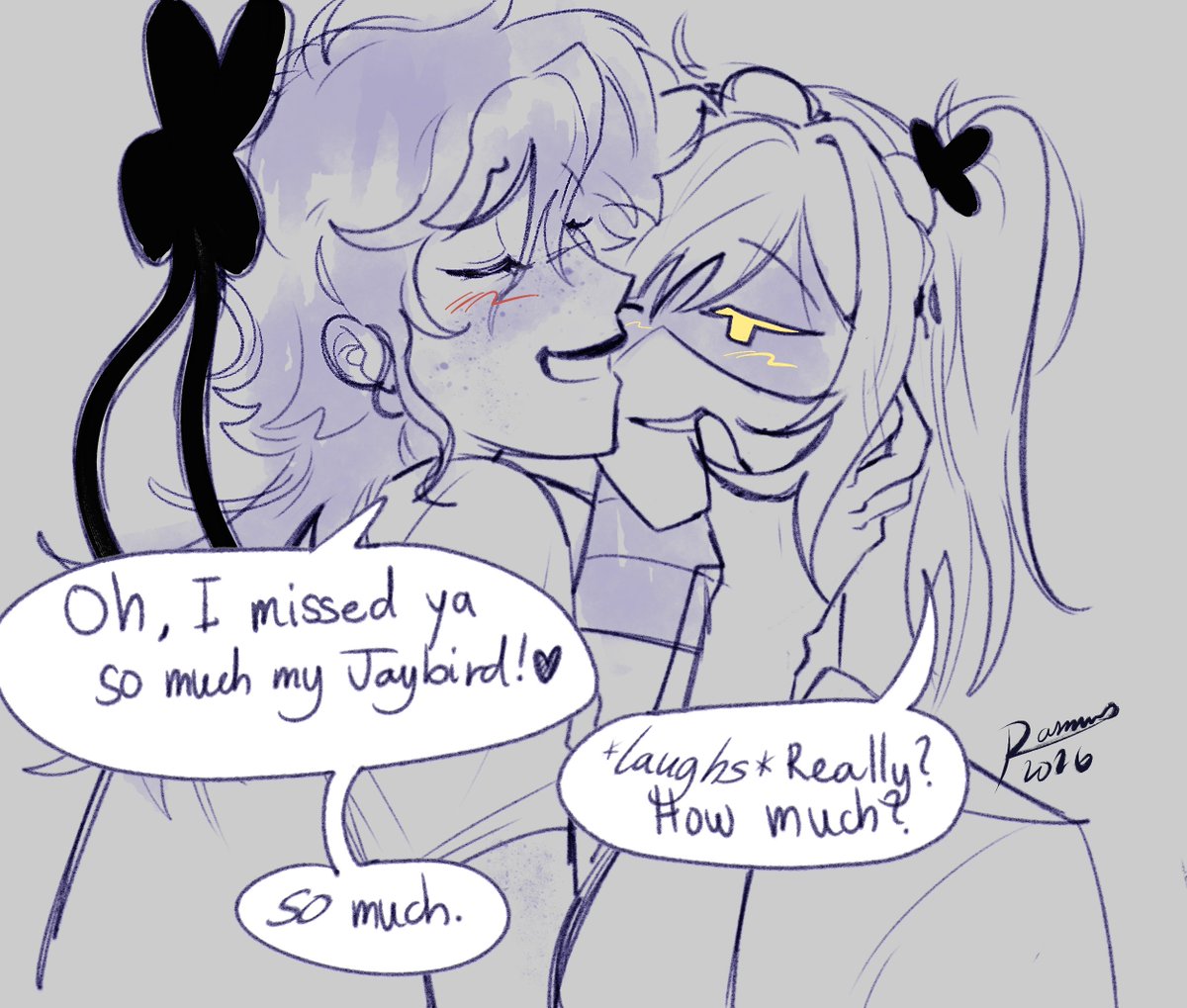 blackjack_di's tweet photo. doing comms rn and then rewarded myself to draw my comfort ship <3 i miss them a lot #jessa #murderdrones #artistsontwitter https://t.co/85G3ecQadg