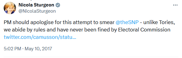 TheParty1sOver's tweet photo. Oh deary me Nicola....pots &amp; kettles eh...pots &amp; kettles....🙄
"we abide by the rules" 🤣👏 https://t.co/x17nFci2yl
