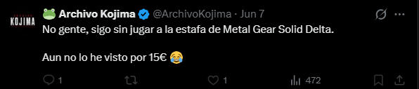 ExpertoRetro's tweet photo. si @ArchivoKojima no juega al metal gear delta es porque es un tieso disfrazado de dignidad de temu https://t.co/pOJJ5mjpbK