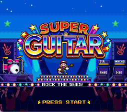 RheoGamer's tweet photo. Chegou a vez do Super Nintendo! @RDiggoSilva @paulovpl e eu fizemos esse joguinho de guitarra pro SNES, como um esforço para o aprendizado, a rom está disponível em um link no comentário! https://t.co/x8R3Ka8Zds