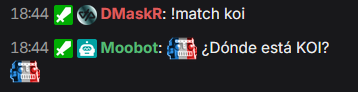 MisterWarrin's tweet photo. ¿No creo que los de Otp lol tengan al moobot diciendo ésto cuando les pones "!match koi"? https://t.co/Q4A8hkXvjD