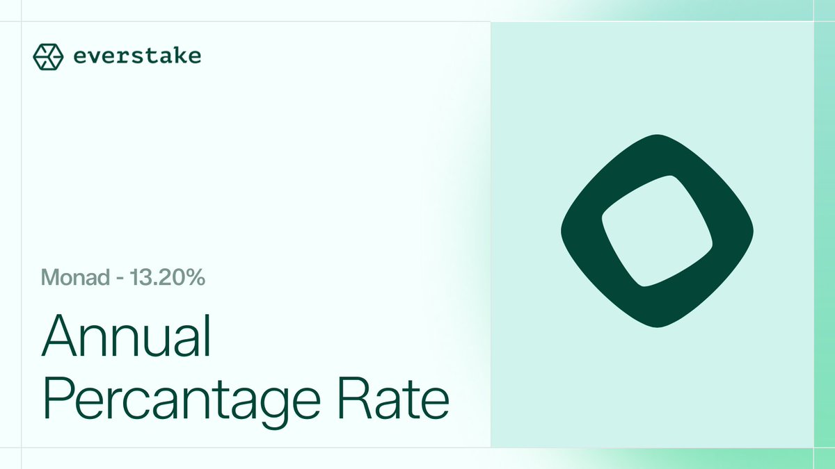 everstake_pool's tweet photo. Our #WeeklyAPR is here!
@monad delivers ~13.20% APR this week.
Monad is a high-performance Layer-1 blockchain engineered to achieve large-scale parallel execution while preserving decentralization and full EVM compatibility.
Stake $MON with Everstake: https://t.co/Y0V9Zbje6a https://t.co/ZLJD6RFydu