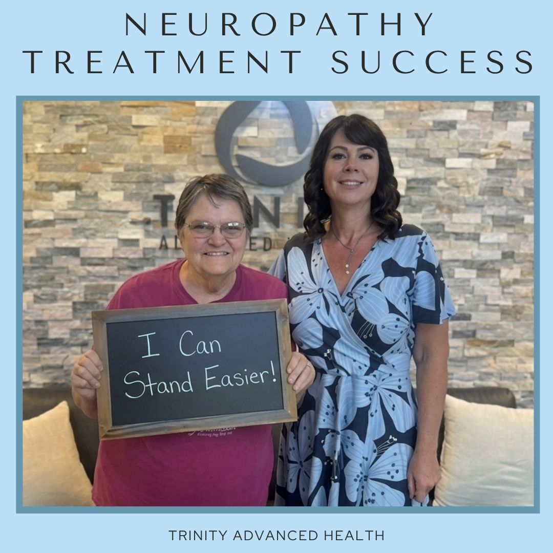 TrinityChiropr2's tweet photo. Witness the joy of true relief! Another life-changing success story in the journey against neuropathy. Being able to stand easier can change everything. We are so inspired by this patient's progress and are here to help you on your path to recovery and a pain-free life. https://t.co/Y42Ix9QvFx