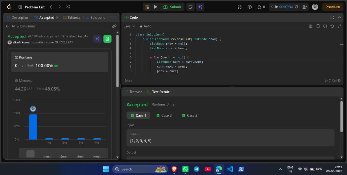 vikash_0294's tweet photo. Day 9 of #SDESheetChallenge ✅                   Solved:              • Reverse Linked List • Middle of the Linked List  •Merge Two Sorted Lists  LinkedList: 3/3 completed  📷📷 #DSA #LeetCode #Coding

@striver_79
@takeUforward_ https://t.co/xewkui2t78