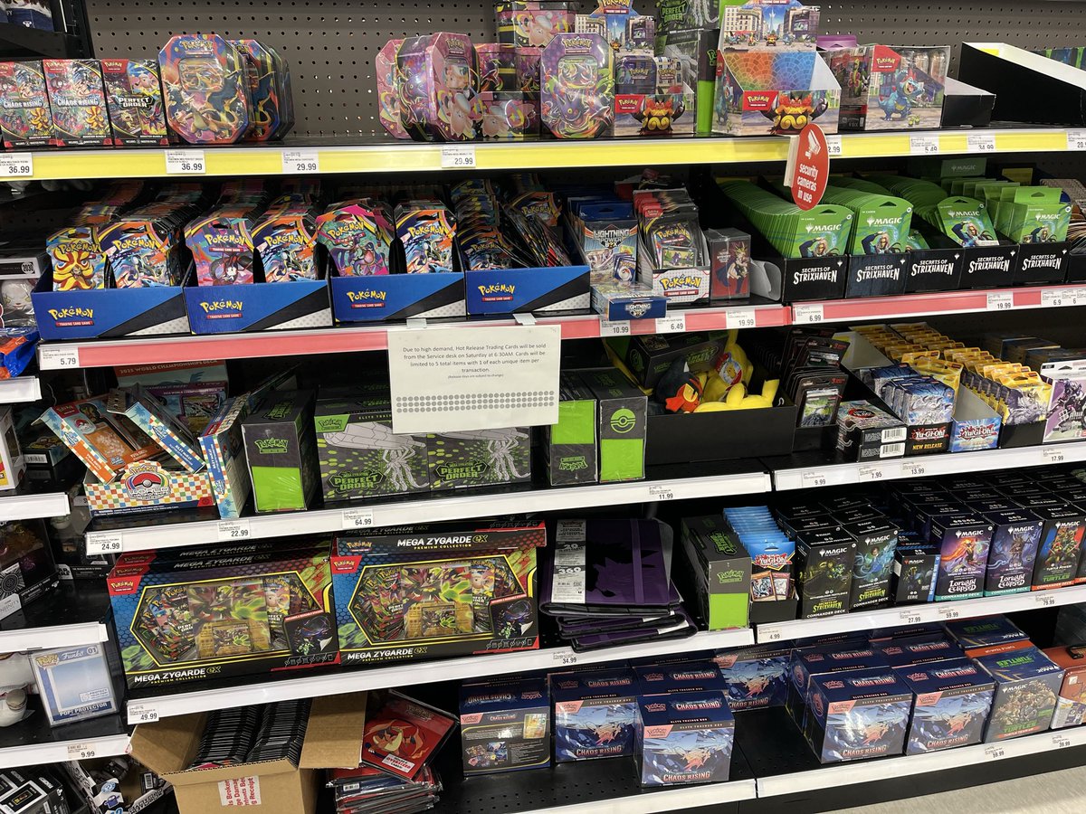 KeeganPalmateer's tweet photo. It’s crazy so many people have a hard time finding cards! Our stores always have cards! All the Prasmatic ETBs are gone but still awesome stock! #pokemonㅤㅤㅤ https://t.co/Fr6pozfEgw