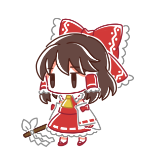 博麗霊夢 「一応霊夢も描いてるんですけどネ」|粗茶のイラスト