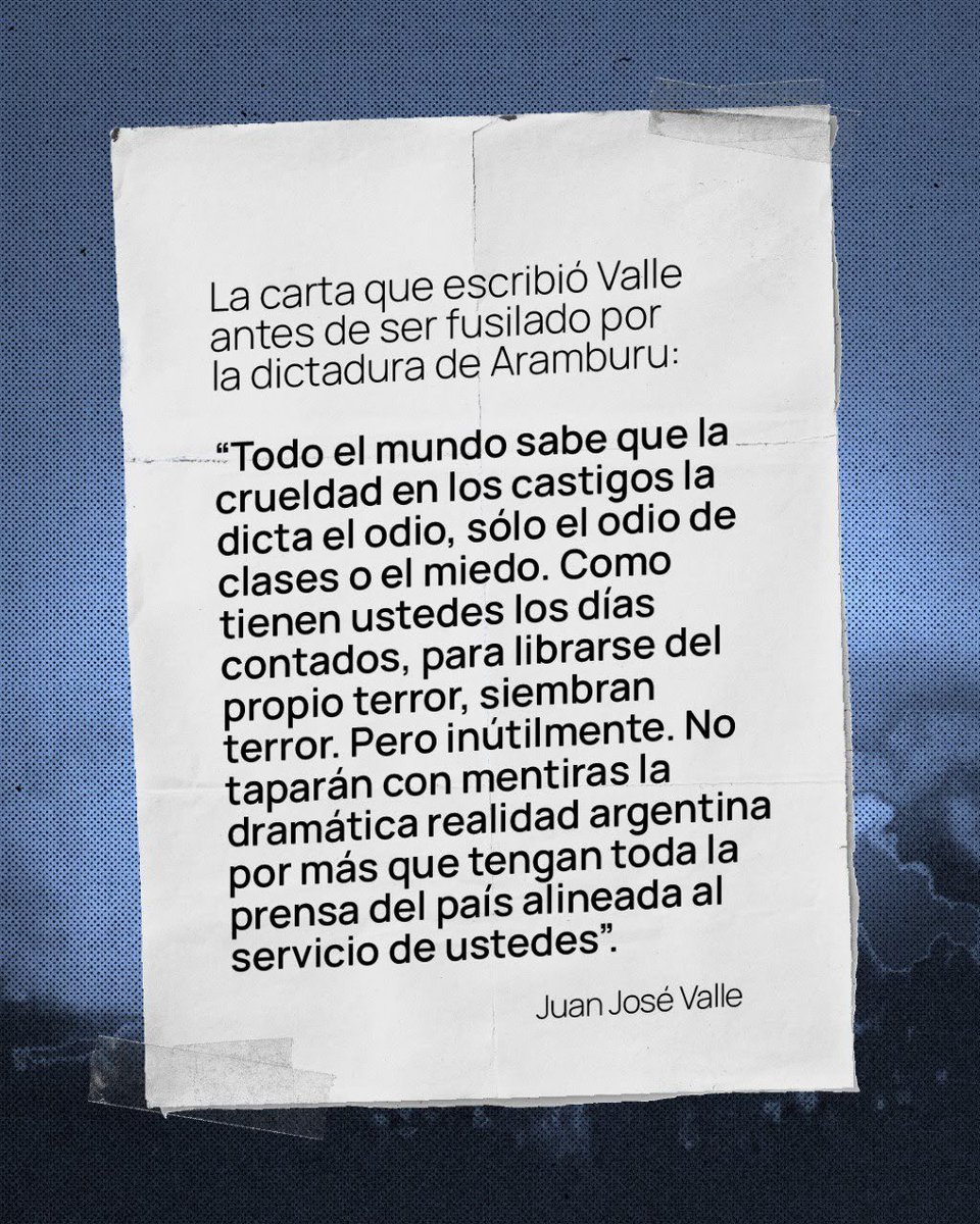 la_campora's tweet photo. A 70 años de los fusilamientos de José Leon Suárez, NO NOS HAN VENCIDO. ✌🏽

#CristinaLibre https://t.co/ygTtH8CBOL