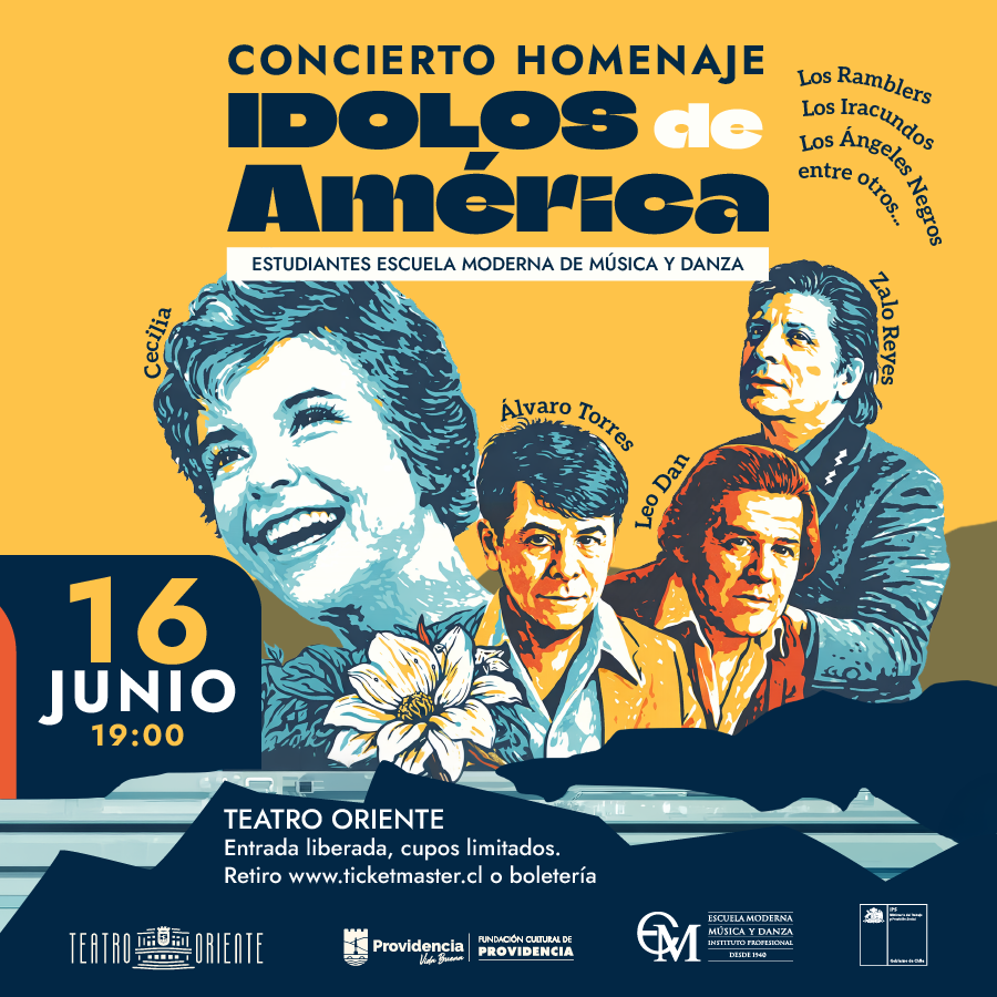 teatrooriente's tweet photo. “HOMENAJE A LOS ÍDOLOS DE AMÉRICA”. Espectáculo preparado por estudiantes de la @escuelamoderna celebra lo mejor de los artistas que han dejado una huella imborrable en la historia de la música latinoamericana. Retiro entradas gratuitas en https://t.co/R2HsLrwUR7 o boletería. https://t.co/oGa80FqTn9