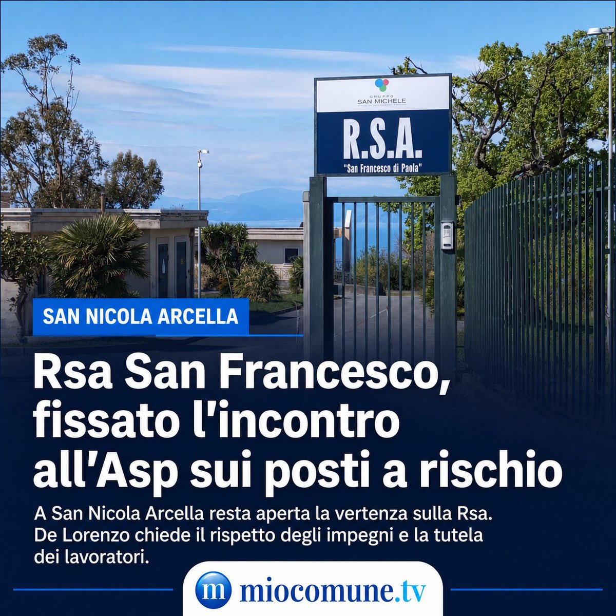 miocomune's tweet photo. Ⓜ️ Rsa San Francesco, incontro all’Asp sui posti a rischio https://t.co/DA94TG7Vx0 https://t.co/1Q77TzKfUm