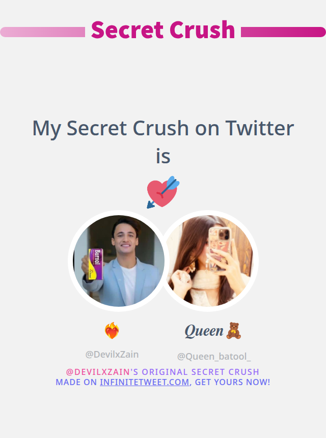 DevilxZain's tweet photo. My Secret Crush on Twitter is @Queen_batool_

➡️ https://t.co/xHx4wqQqaq https://t.co/Ll94Qeoi0t