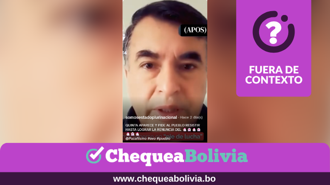ChequeaBolivia's tweet photo. 🗓️❌ Este video de Juan Ramón Quintana donde dice que el Gobierno “persigue con saña” es de 2024
🔎El contenido fue difundido el 18 de noviembre de 2024, durante la gestión de Luis Arce.
👉 Ver más: https://t.co/Rgc1eS2129
#ChequeaBolivia #FueraDeContexto https://t.co/fMkK9phzZc